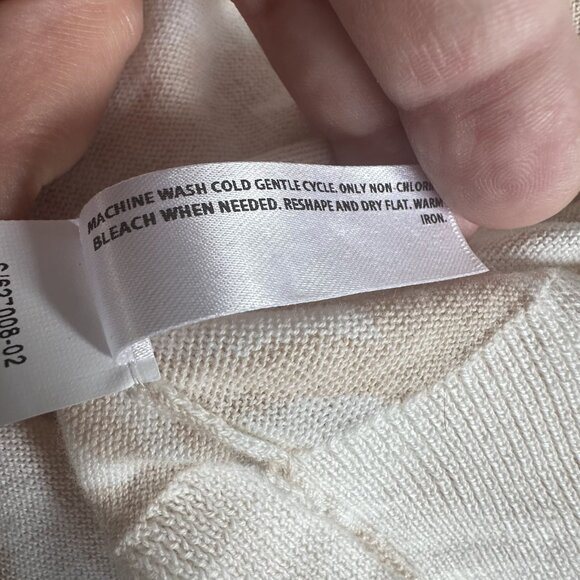 Old Navy Cardigan Sweater Womens 2X Beige White Zebra Print ButtonUp Cotton READ - Picture 11 of 12